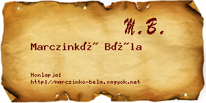 Marczinkó Béla névjegykártya