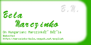 bela marczinko business card